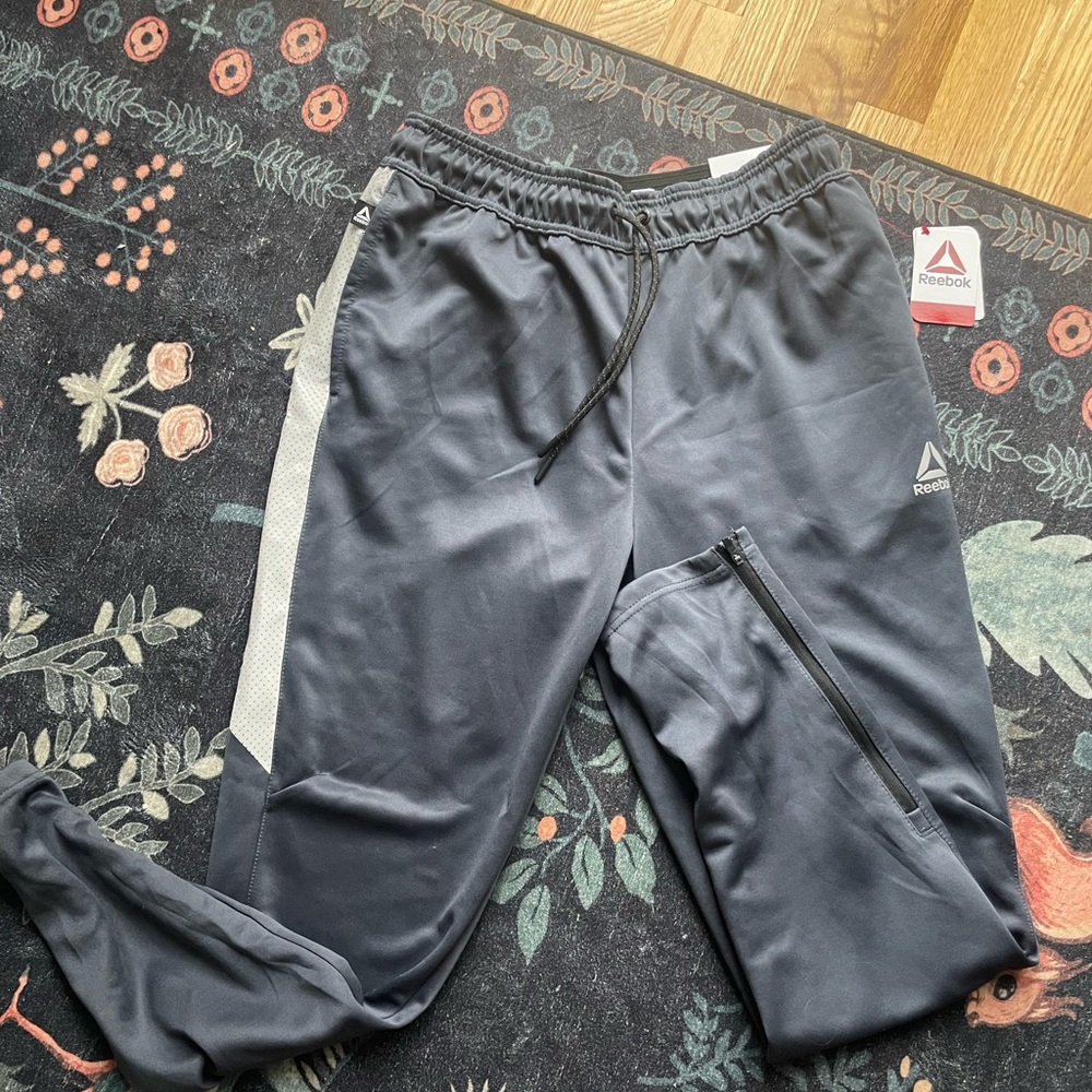 Reebok Men's Black Joggers with Gray Accents